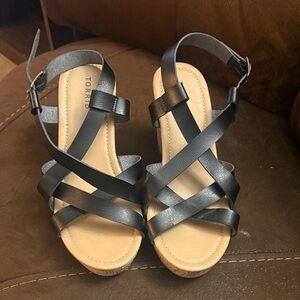 Torrid Black Strappy Sandals